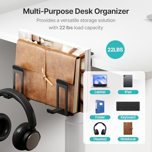 Image of PEGZONE Laptop Stand Vertical, 2-Slot Under Desk Laptop Holder, Black