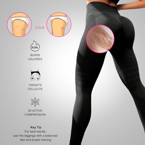 Cellumove 3D Leggings for Women, Anti Cellulite Compression Leggins, High Waisted Push Up Sculpting Fitness Pants3