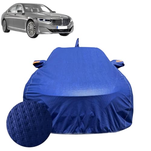 Image of Car Cover for BMW 7 Series (2016-2022) | 100% Waterproof Cover with Reflective Mirror Pockets | Dustproof, Scratchproof, Heatproof BMW 7 Series Car Cover |Soft Cotton Lining| Blue