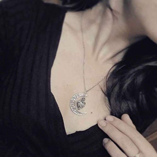 Image of El Regalo Glow In The Dark Moon with hanging Heart Pendant Necklace | Frozn Forest Girls Pendant Necklace
