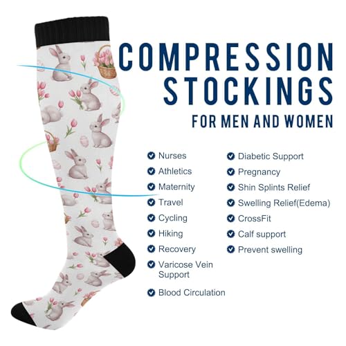 Image of Wusikd Cats Compression Socks for Women and Men Circulation Cute Long Socks for Athletic Running 1
