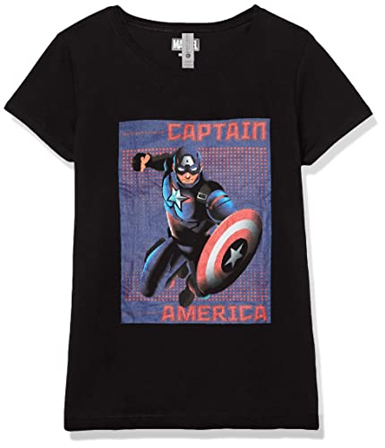 T-shirt Marvel fille halftone noir pour le collège et les loisirs