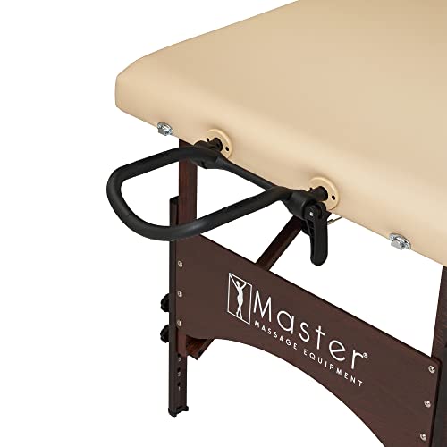 Master Massage 28\" Argo Portable Massage Table in Cream with Walnut Legs- Spa Bed for Tabletop Exercise & Massage - Thumbnail 3