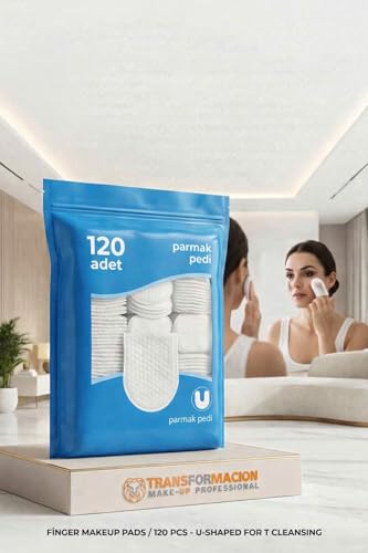 120'li Parmak Tipi Makyaj Temizleme Pedi, Yüz ve Tonik Pamuğu, 723167
