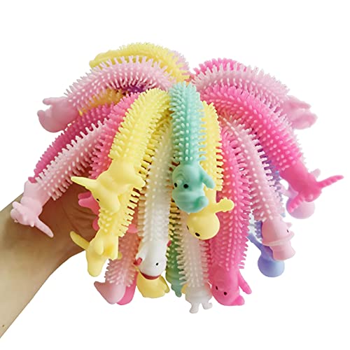 24 Pack Holiday Stretchy Strings Sensory Fidget Toys Pack with Santa Claus,Snowman,Elk,Great for Kids Students Stress Relief and Anti-Anxiety Toys Assortment Christmas Party Favors (Christmas)