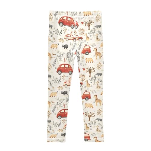 senya Girls Printed Leggings Yoga Pants Seamless Animal Car for Kids in 4t to 10 Years, 4T2