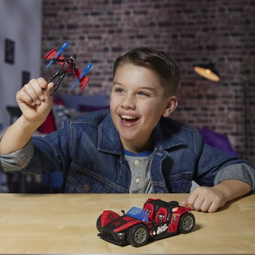 Marvel Spider-Man VenomVersus Epic World of Action Miles Morales Bolide de Course Remix, Figurine et Voiture, Jouets de Super-héros, dès 4 Ans