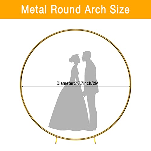 Round Wedding Arch Stand 6.56Ft Gold Backdrop Stand Metal Circle Balloon Arch Large Backdrop Stand For Birthday, Party, Wedding, Graduation And Photo Background Decoration #TOP1