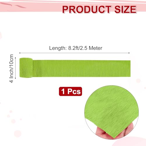 Image of MECCANIXITY Crepe Paper Roll 8.2ft Long 4 Inch Wide for Wedding Ceremony Various Large Festivals Decoration, Dark Green