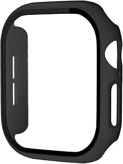 AriRi Apple Watch Cover Case Apple Watch 10/9/8/7/6/5/4/se 40mm/41mm/42mm/44mm/45mm/46mm Stylish Shockproof Waterproof Operation (Black, 44mm)