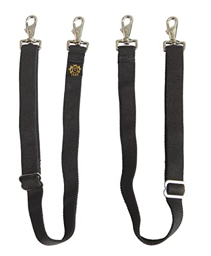 Image of T TEKE Cotton Elastic Leg Straps for Horse Blankets & Sheets Replacement, Adjustable, Removable, Easy on /Off with Double Swivel Snaps (Pairs)