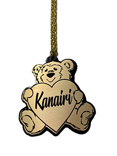 Personalized Matching Teddy Bear Necklace With Gold Chain and Post Stud Earrings Set Name Plate Custom Name Nameplate Script Name Laser Cut, Diamond Look, Made To Order Any Name - Dazzling and Stunning!2