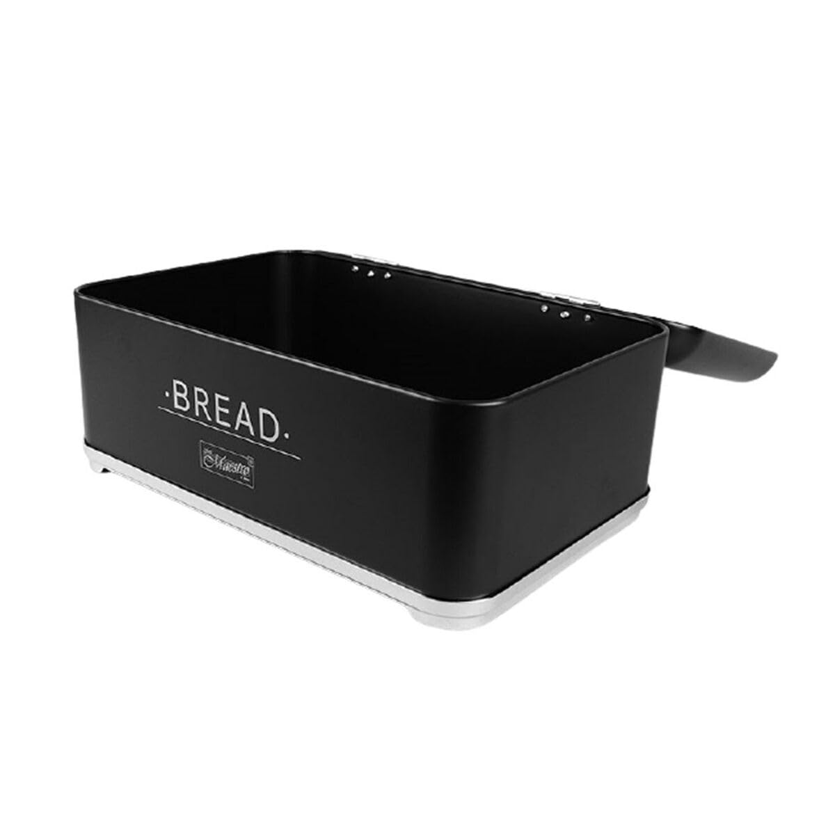 Boîte à pain en acier blanc et noir