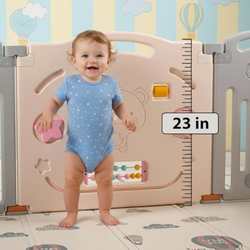 Image of Uanlauo Baby Playpen, 2 Panel Panel Baby Play Yard, Foldable Playpen Extension, Lightweight, Packable and Easy Setup Babies Playard, Safety and Durable Playpens Panel