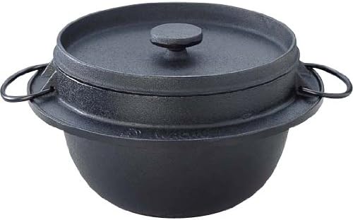 Iwachu 21085 Iwachu Rice Pot, 3 Cooking, Black, Enameled Induction Compatible, Nambu Ironware