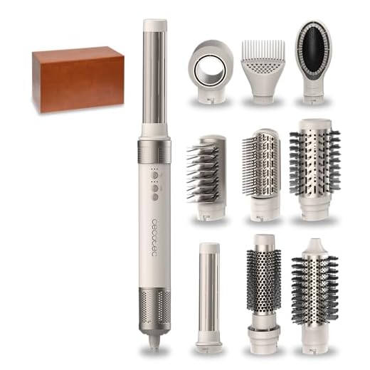 Cecotec Cepillo de Aire Caliente Secador Moldeador Alisador - 10 Cabezales - Tecnología Coanda CeramicCare 10in1 AirGlam Champagne. 1400W, Motor Digital, Elimina el Frizz, 3 Temperaturas