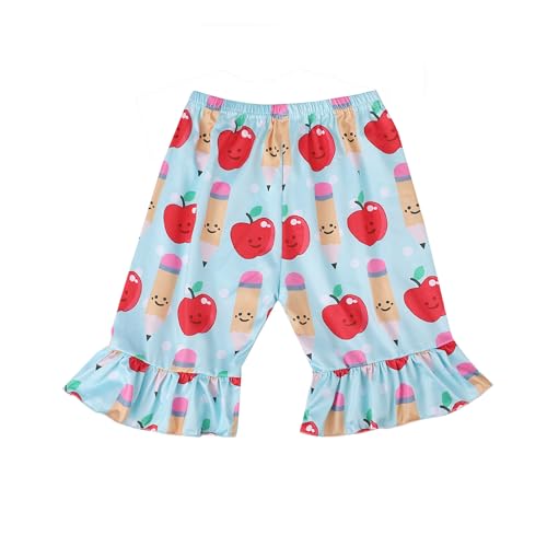 Image of Toddler Girls Back to School Pencil Outfits Set Ruffle T-Shirt Dress and Pants Outfit Set 3-8Years