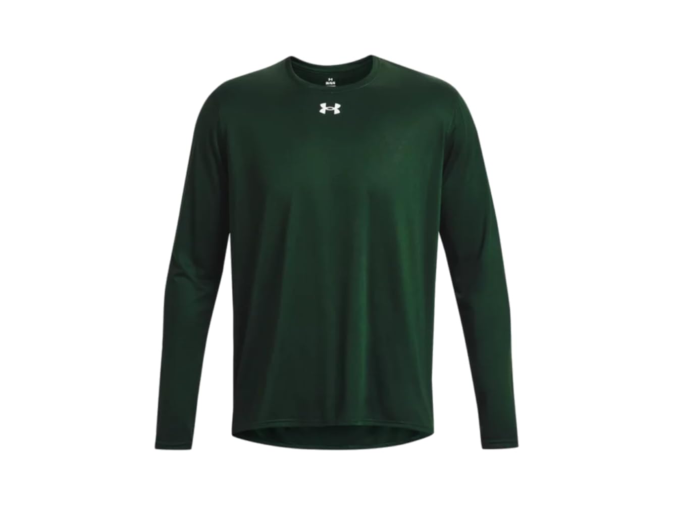 Under ArmourMen's Team Tech Loose Long Sleeve Shirt, Forest Green-white-white, X-Large