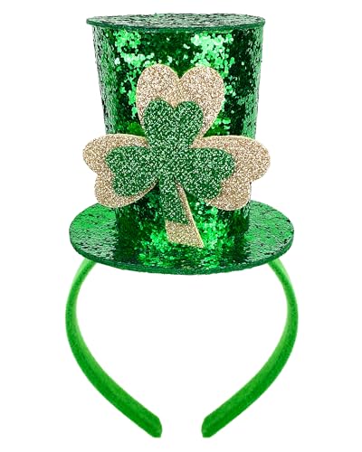 Bnikion Green Shamrock Mini Top Hat Headband...