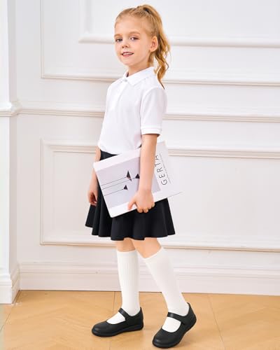 Stelle Girls Knee High Socks Cotton School Uniform Socks 3 Pairs Long Soft Seamless Sock for Kids Toddler 3-12 Years3