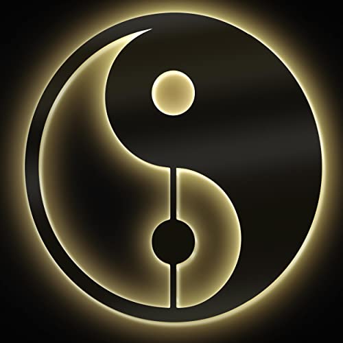 Namofactur Led Ying Yang Deko Geschenke Wand Dekoration Geschenke Mdf Holz Lampe Wandlampe I DIY Set I Batteriebetrieb