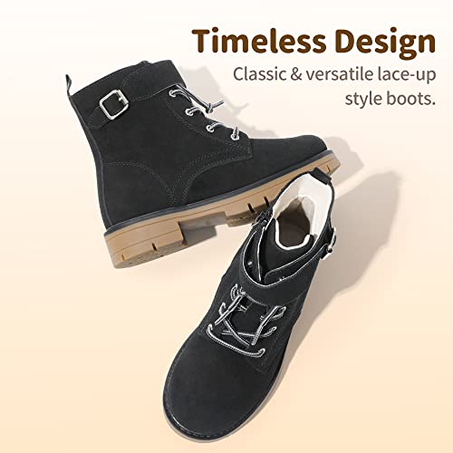 DREAM PAIRS Boys Girls Lace-up Combat Ankle Work Boots with Side Zipper(Little Kid/Big Kid)4