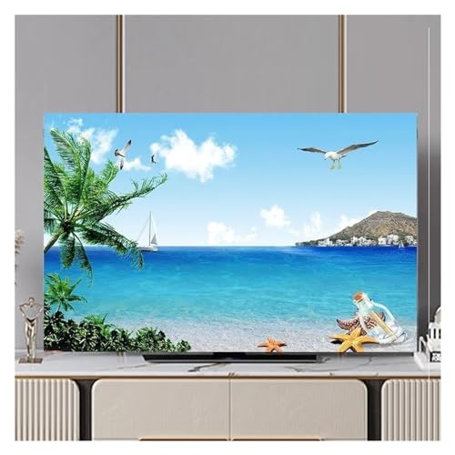 Housse de protection TV 65 pouces anti-poussière motif élégant