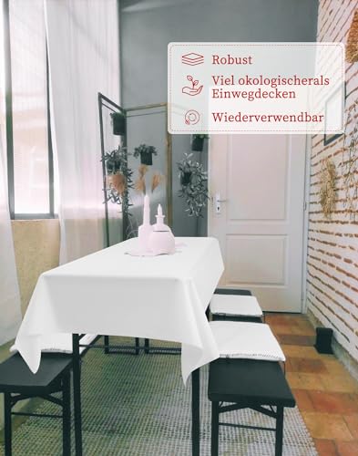Showgeous Bier-Tischdecken 4er-Pack Weiß 100x250cm – Ansicht 6