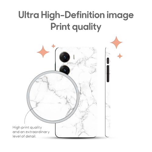 Image of COLORflow Polycarbonate Back Cover Compatible with Vivo V29E 5G | Beautiful White Marble | Designer Printed Hard CASE Bumper Back Cover Compatible with Vivo V29E 5G