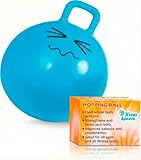 XinoSports Hopping Ball for Kids - Teenagers and Adults, Offers Hours of Incredible Fun for Boys and Girls, Amazing Space Hopper Ball, Safe and Durable Jumping Ball with Handle, 22 Inch Diameter