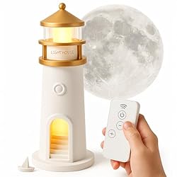 Lighthouse Moon Night Light & Galaxy Projector