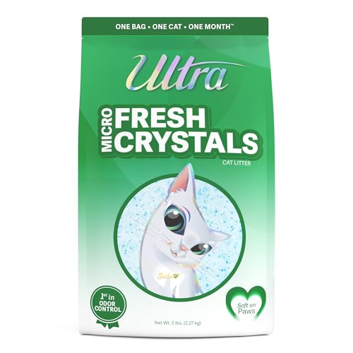 Premium Dust-Free Micro Crystals Cat Litter - 5 lbs, Ultra Fresh Scent, Soft on Paws