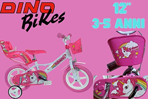 Tecnobike Shop Vélo pour Fille Dino Bikes Unicorn Taille 10" - 12" - 14" - 16" - 20" Casque Unicorn en Option (Jante 12") – vue 8