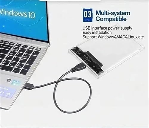 Case Transparente Estojo Para HD USB 3.0 Sata HHD, SSD, 6TB, Compatível Para PC, Computador, Noteboo