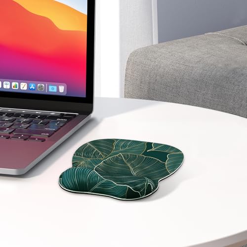 Image of EooCoo Ergonomic Mouse Pad with Wrist Support, Mousepad with Memory Foam Wrist Rest and Non-Slip Base for Computer, Cafe, Home & Office, 9.64 x 8.26 in Office Desk Accessories