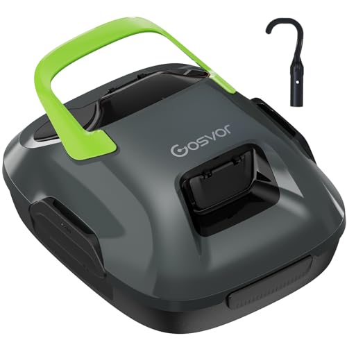 Upgrade Cordless Robotic Pool Cleaner, Pool Vacuum for Above Ground Pool Lasts 95 Min, Portable, Self-Parking, Ideal for Pools up to 900 sq.ft Grey&Green