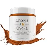 Chalky Chicks 4 Fl Oz Matte Acorn Orange Chalk Paint for Furniture Without Sanding - No Prep Furniture Paint No Sanding All in One for Crafts, Wood, Cabinet, Walls, Metal, Dresser, Farmhouse