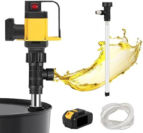 Cordless Electric Fuel Transfer Pump - 1000W Oil Barrel Pump with 3-Speed Adjustable, 93cm Stainless Steel Tube & Hose for Diesel, Kerosene, Hydraulic Oil & Water
