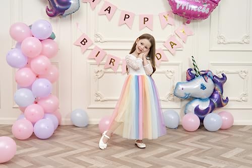 Image of Topmaker Flower Girl Dress for Toddler Baby Girls,Lace Tulle Dress for Wedding,Birthday Party,Photoshoot,Special Occasion
