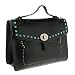 Tosca Blu Black Small Western Inspired Beaded Flap Top Handle Bag for womens