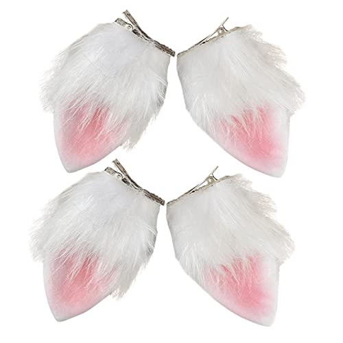 HONMEET 1 ペア ウサギのカモノハシクリップ かわいいヘアピン ヘアエクステンションクリップ ウサギコスプレヘアクリップ ぬいぐるみかんざし うさみみかんざし イヤーボビークリップ