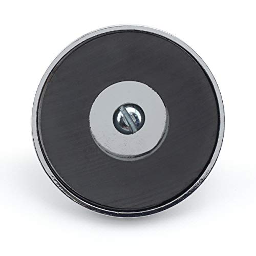 Master Magnetics Round Base Magnet - Magnetic Fastener/Magnets With Holes, 2.04” Diameter, 1.25” Total Height, Holds 35 Pounds (Box Of 5) Rb50B3Nx5 #TOP3