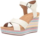 Lucky Brand Women's YAROSAN Wedge Sandal, Milk, 11 M US