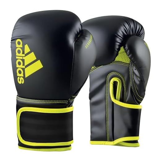 adidas Boxhandschuhe - Hybrid 80, schwarz/gelb, 8 oz