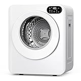 Euhomy 1.5 Cu.Ft Portable Clothes Dryer, 850W Clothes Dryer with Stainless Steel Drum, 4 Functions, LED Control, Drying Machine for Apartments, Laundry, Dorm, Small Space, White