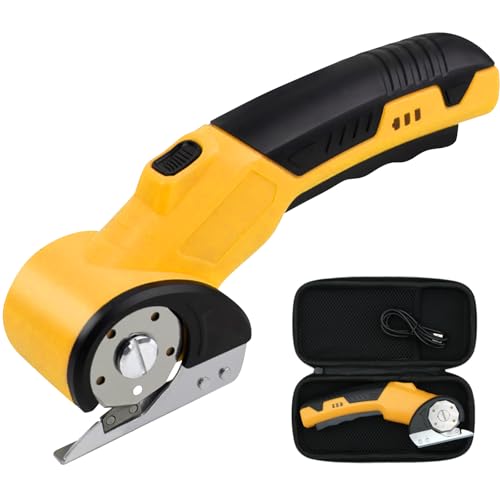 Kartonschneider Elektrische Schere 4V Kabellose Rollschneider,Akku Schere Universalschneider,Wiederaufladbarer Leistungsstarker Akkuschere für Stoff Teppich Leder