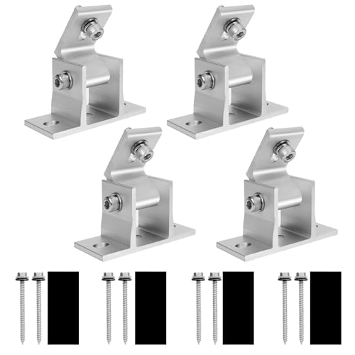Diealles Shine Lot 4 Supports Modules Solaires Aluminium - Angle Réglable 10°-60° - Toit Plat, Balcon, Camping-Car, Bateau