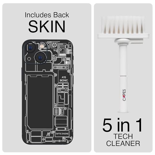 Image of Capes India Mobile Phone Skins Compatible with Apple iPhone 13 | Not a Cover /Case | Protective Film Vinyl Sticker (Teardown Black, Full Body Skin + Tech Cleaner)