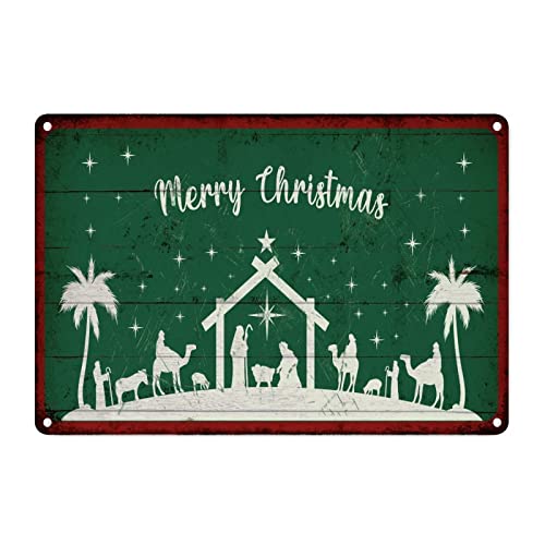 Panneau rustique de Noël vintage de qualité supérieure en aluminium imprimé CowkissSign