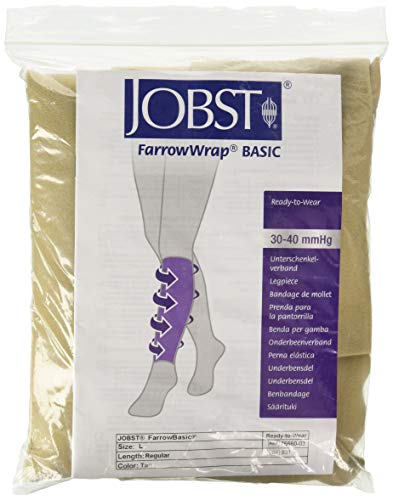 FarrowWrap Basic Legpiece, Tan with Compression Sock, BSN Jobst FarrowMed (Regular, Large)